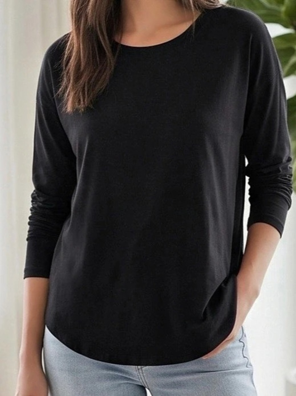 A New Day Black Long Sleeve Tee Like New